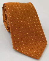 Yellow Gold on Burnt Orange Mogador Pin Dot Tie MGPDT-7